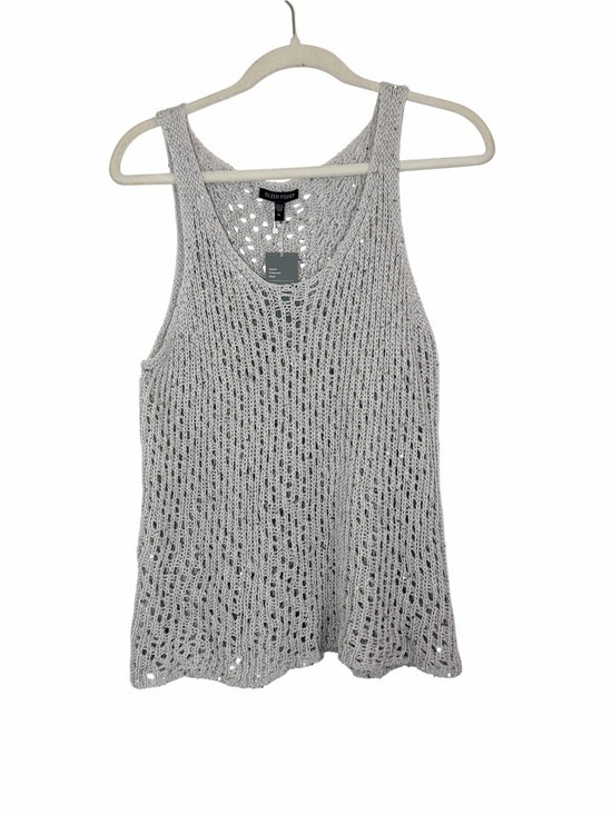 Eileen Fisher Tops - Eileen Fisher Sequin Chainmail Mesh Scoop Neck Tank Top Silver XL NWT Open Knit